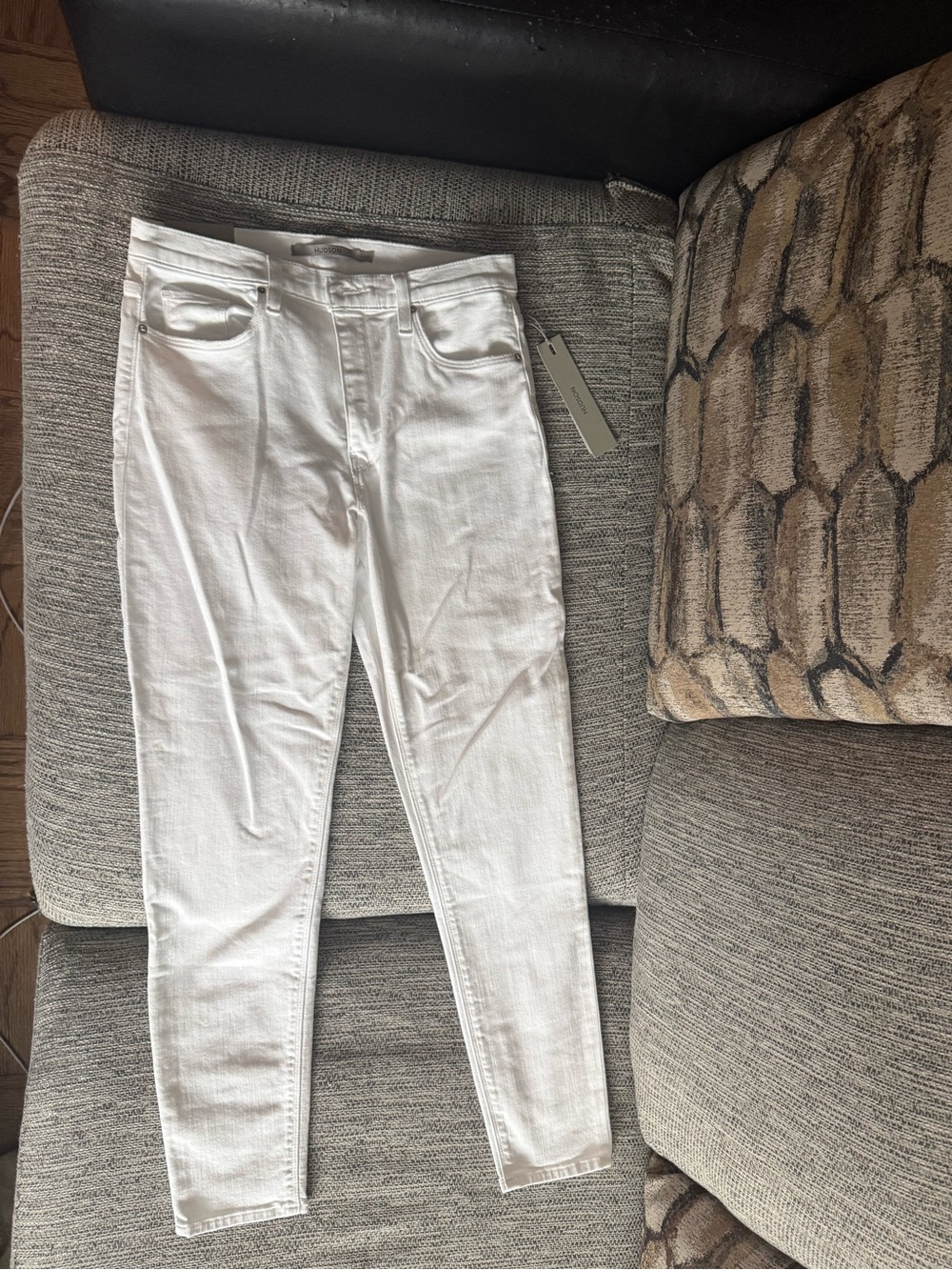 NWT Hudson Barbara High-Rise Super Skinny White Ankle Jeans, 29
